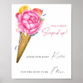 Poster Crème glacée - Combien de baisers nuptiale douche  (Devant)