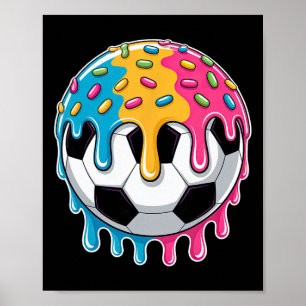 Poster Crème Glacée De Football Garçons Football Au Goutt
