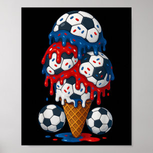 Poster Crème glacée Déchets Football Stuff 4 juillet Garç