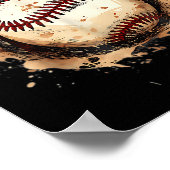 Poster Crème Glacée Drip de Baseball du 4 Juillet Patriot (Coin)