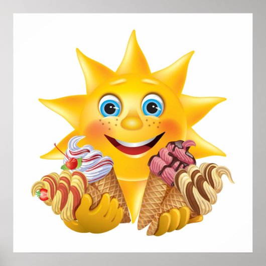 Poster Crème glacée et bon soleil ! SRF (Devant)