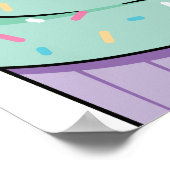 Poster Crème glacée et gâteau sucré Un 1er anniversaire (Coin)