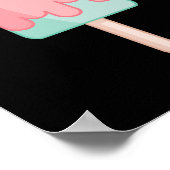 Poster Crème glacée Face Kawaii Food Art (Coin)