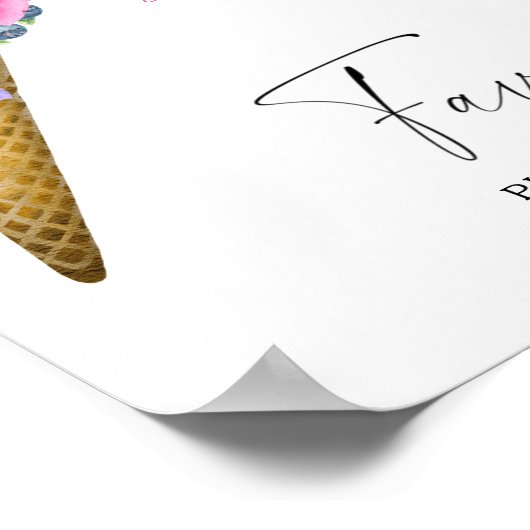 Poster Crème glacée - faveurs nuptiales s'il vous plaît p (Coin)