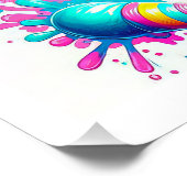 Poster Crème glacée fille, joli anniversaire (Coin)