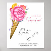 Poster Crème glacée - idées dater la nuit. Jeu de la mari (Devant)