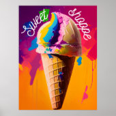 Poster Crème glacée multicolore (Devant)