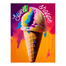 Crème glacée multicolore