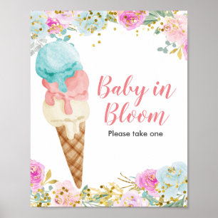 Poster Crème glacée pastel Floral Baby In Bloom signe