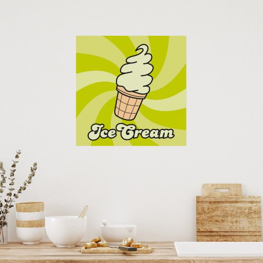 Poster crème glacée pistacée (Cuisine)