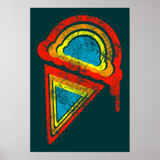 Poster crème glacée rétro dripz