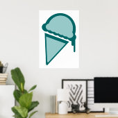 Poster crème glacée rétro dripz (Bureau à domicile)