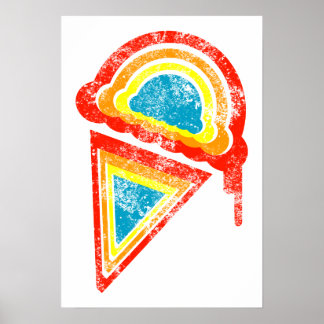 Poster crème glacée rétro dripz