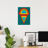 Poster crème glacée rétro rainbowz (Bureau à domicile)