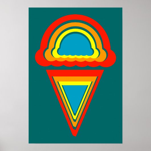 Poster crème glacée rétro rainbowz (Devant)