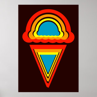 Poster crème glacée rétro rainbowz