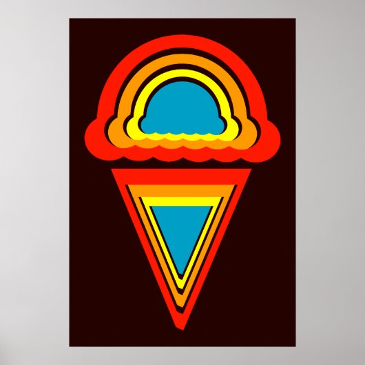 Poster crème glacée rétro rainbowz (Devant)