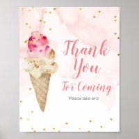 Crème glacée rose et or Merci d'être venu