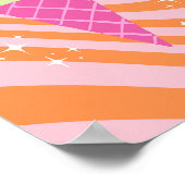 Poster Crème glacée rose et orange, Crème glacée Art, Pre (Coin)