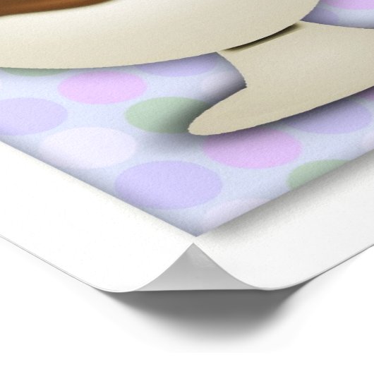 Poster Crème glacée sociale, violet/vert rayure Sundae (Coin)