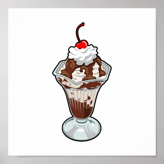 Poster Crème glacée Sundae (Devant)
