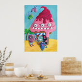 Poster Crème glacée sur la plage (Cuisine)