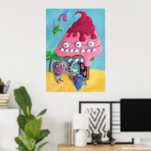 Poster Crème glacée sur la plage (Bureau à domicile)