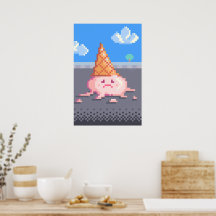 Crème glacée triste Cone Pixel Art