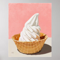 Crème glacée Vanille en Waffle Cone Bowl Art Impri