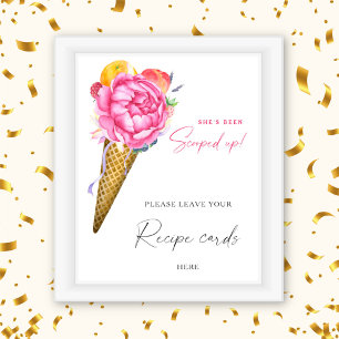 Poster Crème glacée - Votre carte de recette ici
