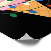 Poster Crème Glaciaire Festive Avec Lumières De Noël Et P (Coin)