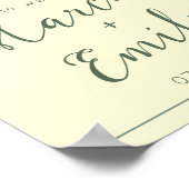 Poster Crème moderne et Mariage Eucalyptus Bienvenue (Coin)