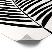 Poster Crème Tropicale Feuille De Palme Blanc Et Noir (Coin)