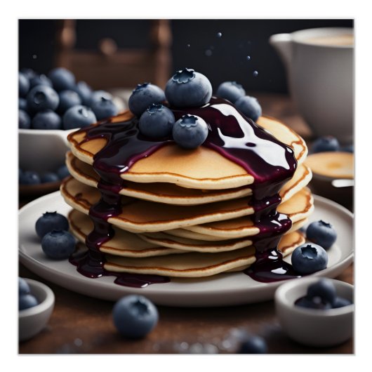 Poster Crêpes aux bleuets (Devant)