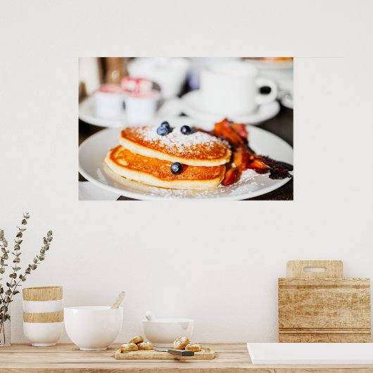 Poster crêpes aux bleuets (Cuisine)