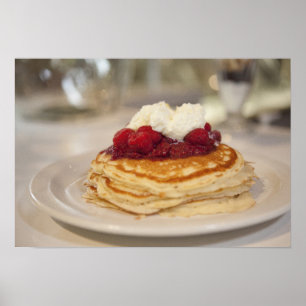 Poster Crêpes aux framboises