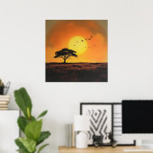Poster Crépuscule Africain (Bureau à domicile)