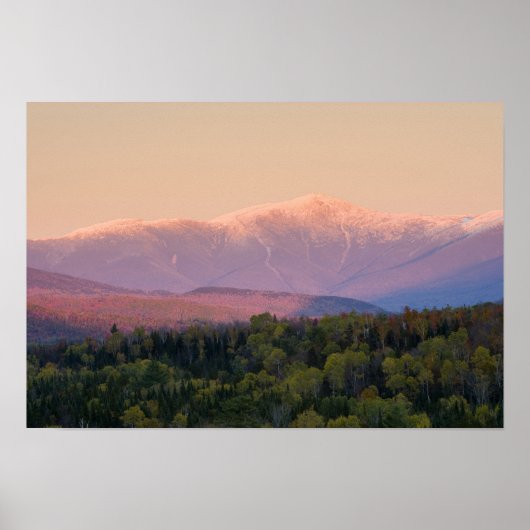 Poster Crépuscule et mont Washington dans le (Devant)