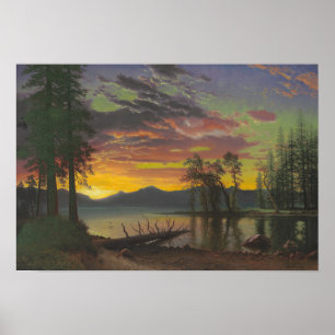 Poster Crépuscule, le lac Tahoe, c.1870s (huile sur la