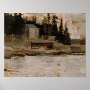 Poster Crépuscule sur une côte tranquille - Estampe d'art