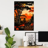 Poster Crépuscule Tropical (Bureau à domicile)