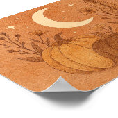 Poster Crescent Moon & Citrouilles d'automne (Coin)