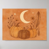 Poster Crescent Moon & Citrouilles d'automne (Devant)