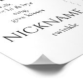 Poster Crescent Moon & Etoiles Bleu 1er anniversaire Jalo (Coin)