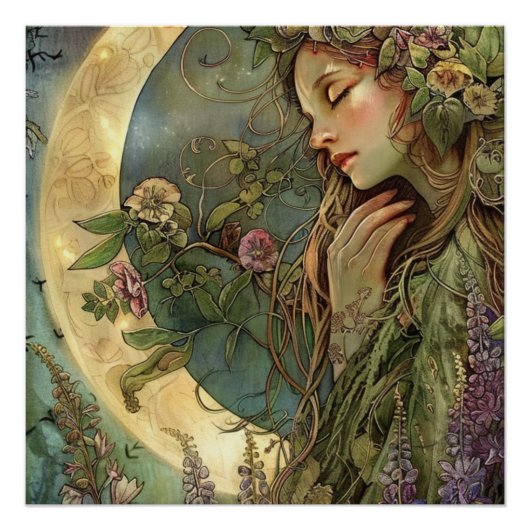 Poster Crescent Moon Ostara brillant (Devant)