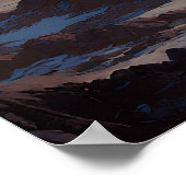 Poster Crescent Moon Over Misty Mountain Valley (Coin)