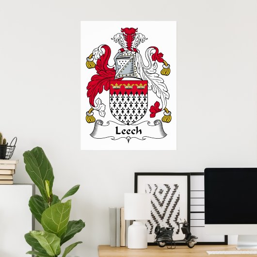 Poster Crest de la famille Leech (Bureau à domicile)