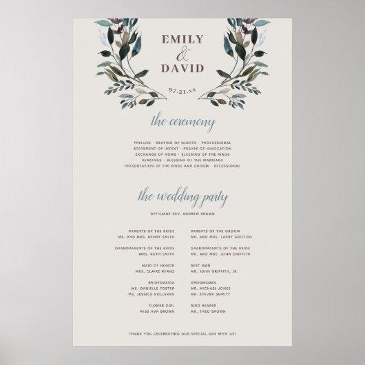 Poster Crest jardin | Eggshell | Panneau du programme de  (Devant)