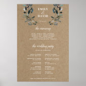 Poster Crest jardin | Panneau du programme de cérémonie r (Devant)