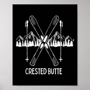 Poster Crested Butte Co Montagnes Rocheuses Colorado Ski